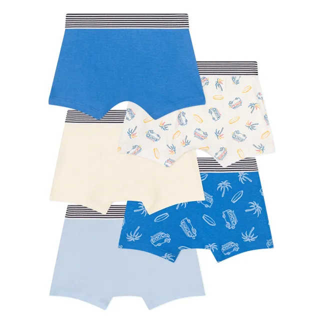 Lot 5 Boxers Blueboard Coton Bio | Bleu