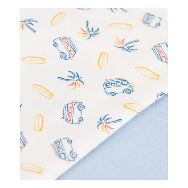T-Shirt Longboard Coton Bio | Bleu gris
