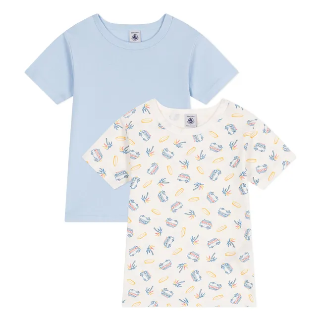 T-Shirt Longboard Coton Bio | Bleu gris