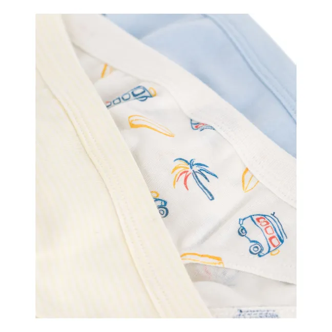 Lot 3 Slips Longboard Coton Bio | Bleu