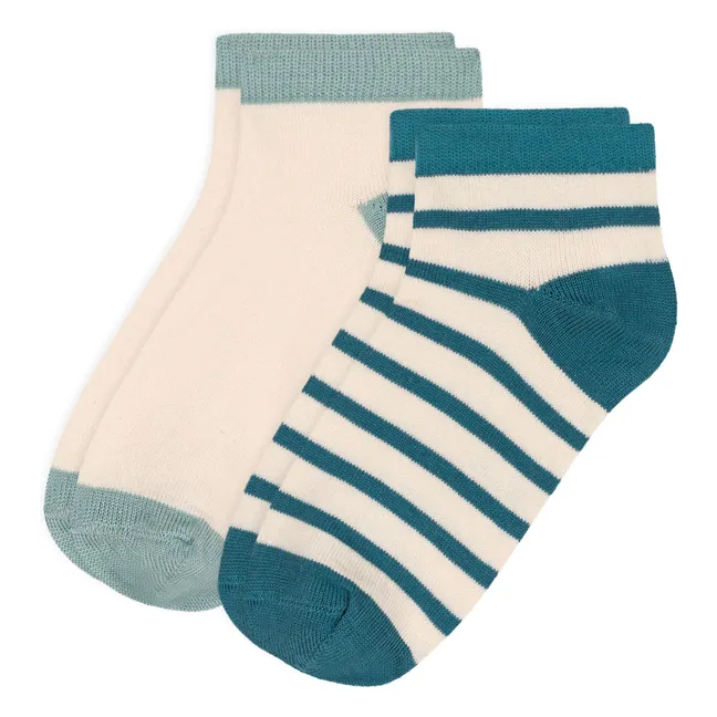 Set of 2 Fine Stripes Socks | Blue