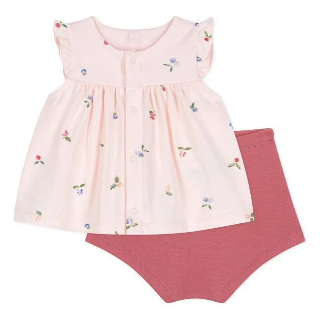Ensemble Blouse et Short Barjo Coton Bio | Rose pêche