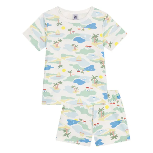 Pijama corto de algodón ecológico Becilia | Crudo