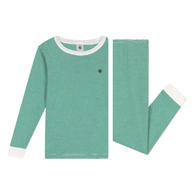 Pijama de algodón orgánico Brunchy Snug | Verde Abeto