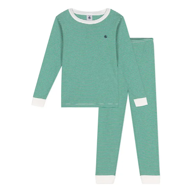 Pijama de algodón orgánico Brunchy Snug | Verde Abeto