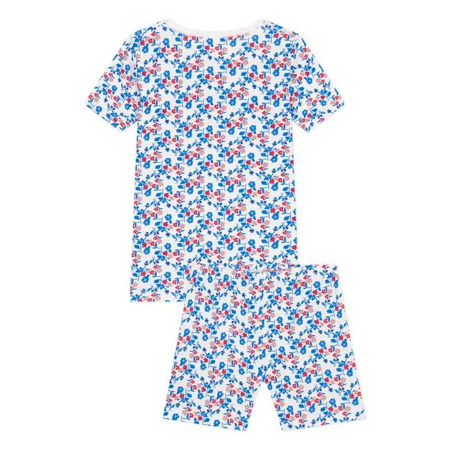 Pijama corto marrón de algodón orgánico | Blanco