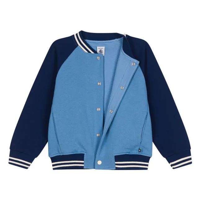 Bomber corto in cotone biologico | Blu