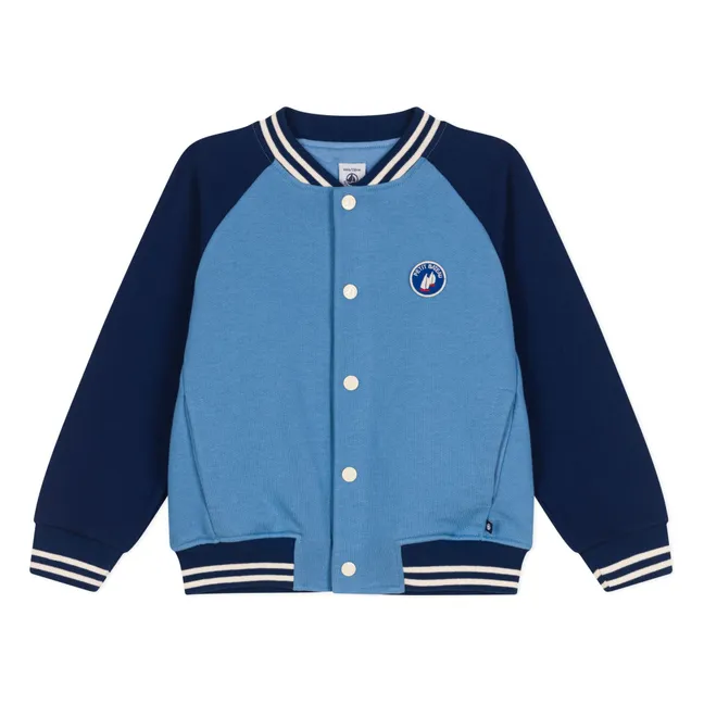 Bomber corto in cotone biologico | Blu