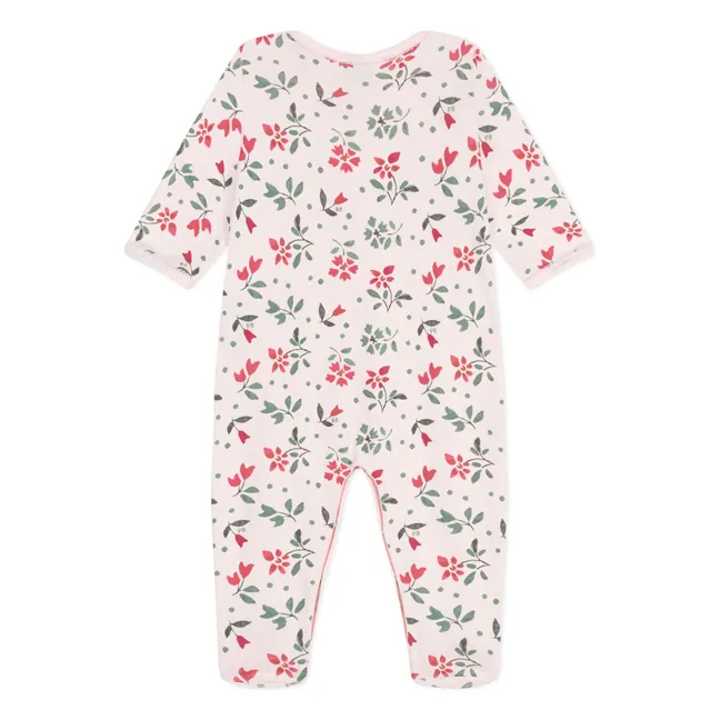 Betany organic cotton pyjamas with feet | Powder pink