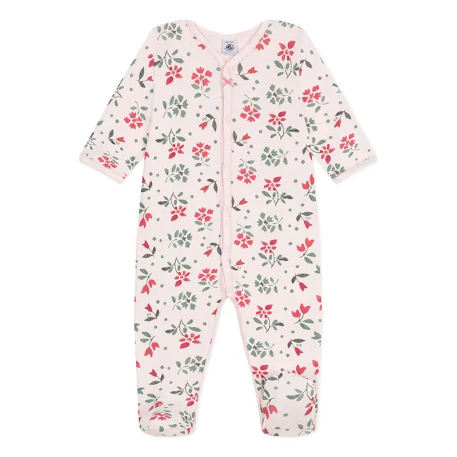 Betany organic cotton pyjamas with feet | Powder pink