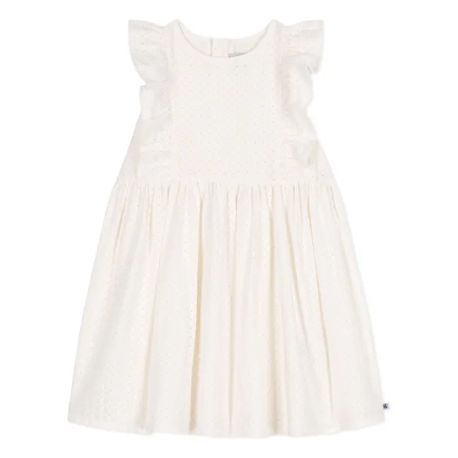 Dress Brendice Broderie Anglaise Organic cotton | White