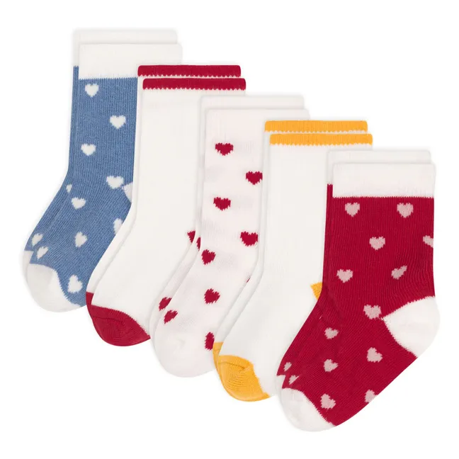 Set of 5 Heart Socks | Ecru