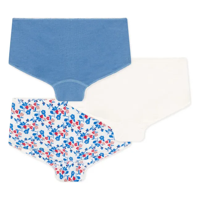 3er-Pack Minibloom Shorties aus Bio-Baumwolle | Blau