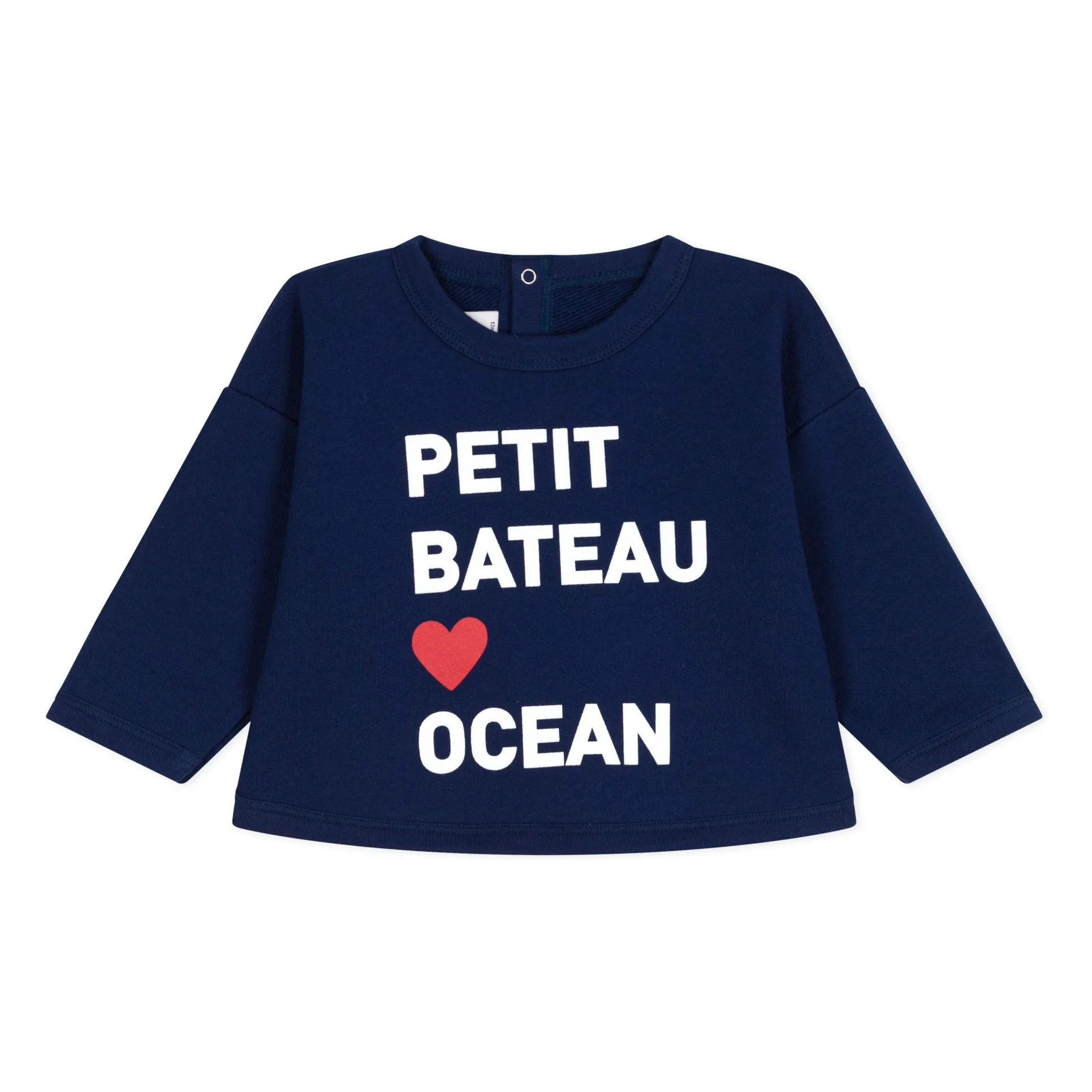 Petit Bateau Unisex Navy Blue Bavarto Organic Cotton Sweatshirt
