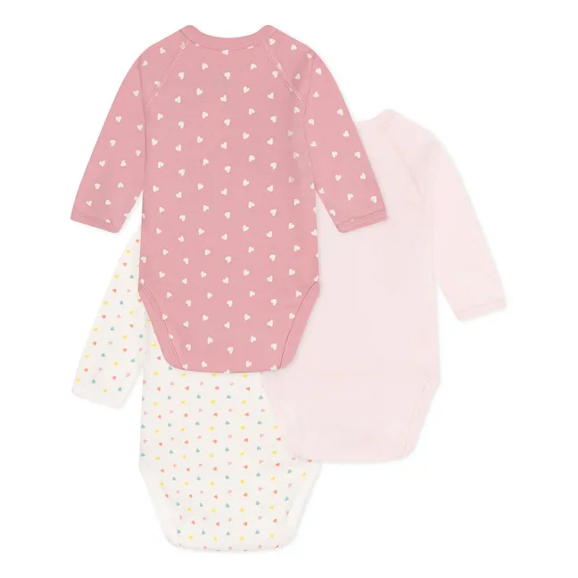 Lot 3 Bodies Naissance Melicoeur Coton Bio | Rose pêche