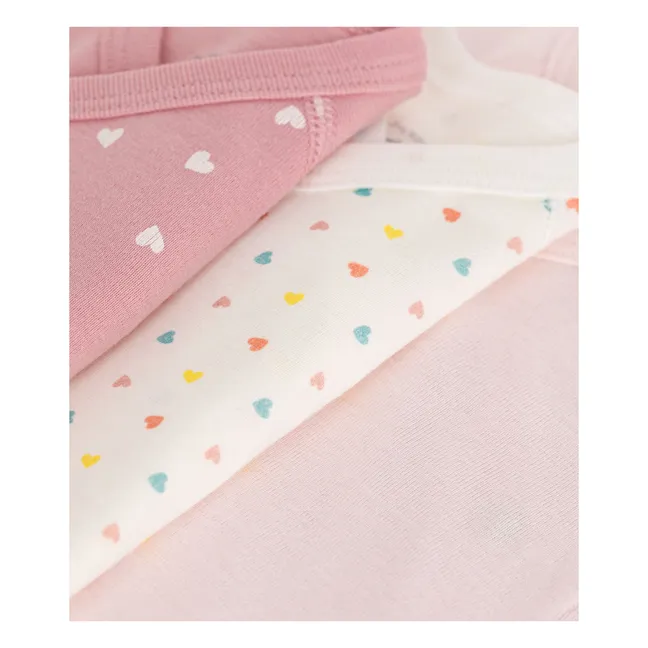 Lot 3 Bodies Naissance Melicoeur Coton Bio | Rose pêche
