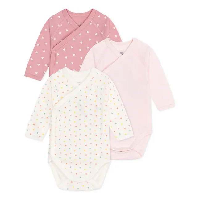 Lot 3 Bodies Naissance Melicoeur Coton Bio | Rose pêche
