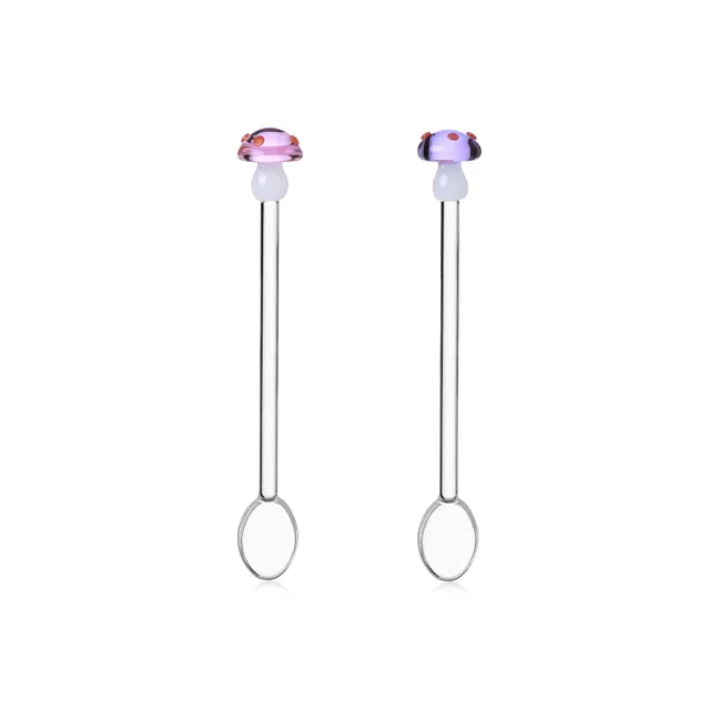 Cucharas de cristal seta - Lote de 2 | Rosa