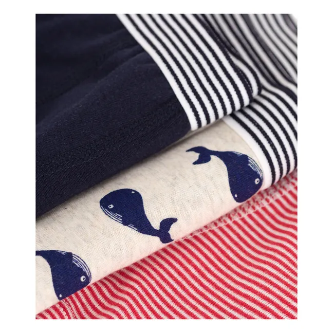 Lot 3 Boxers Mobidic Coton Bio | Bleu marine