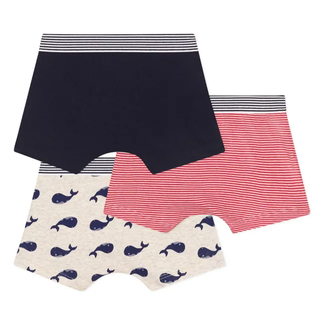 Lot 3 Boxers Mobidic Coton Bio | Bleu marine