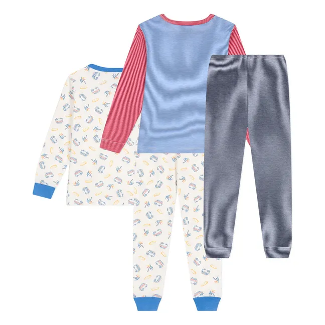 Set of 2 Organic Cotton Longboard Pyjamas | Blue