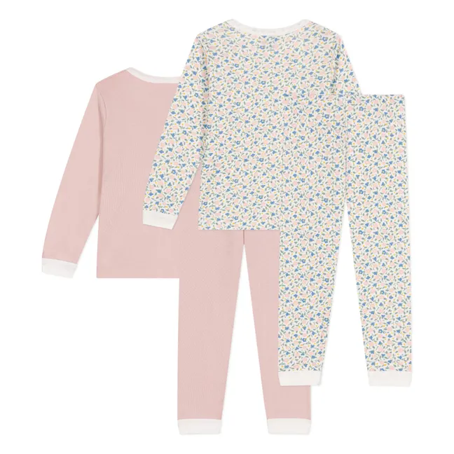 Lote de 2 pijamas Corazón Algodón Ecológico | Rosa Viejo