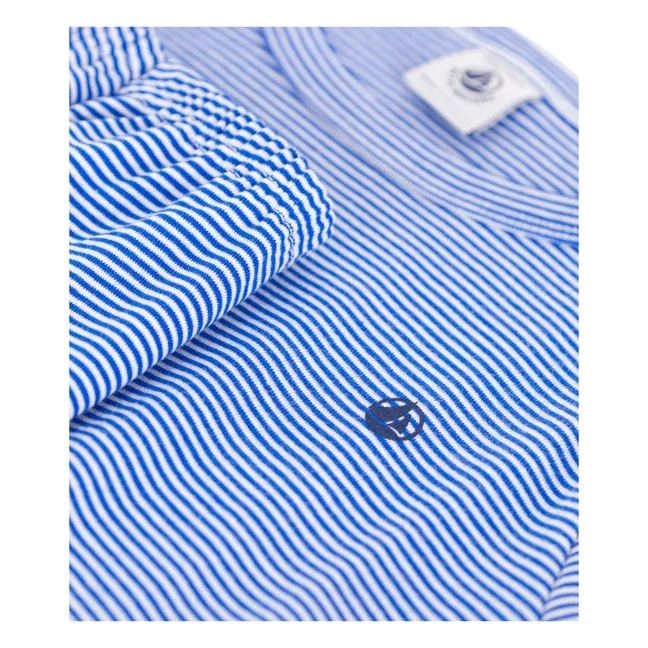 Pyjashort Bronce Algodón orgánico | Azul