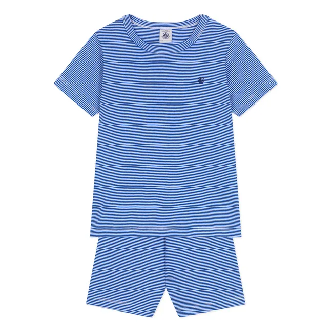 Pyjashort Bronce Algodón orgánico | Azul