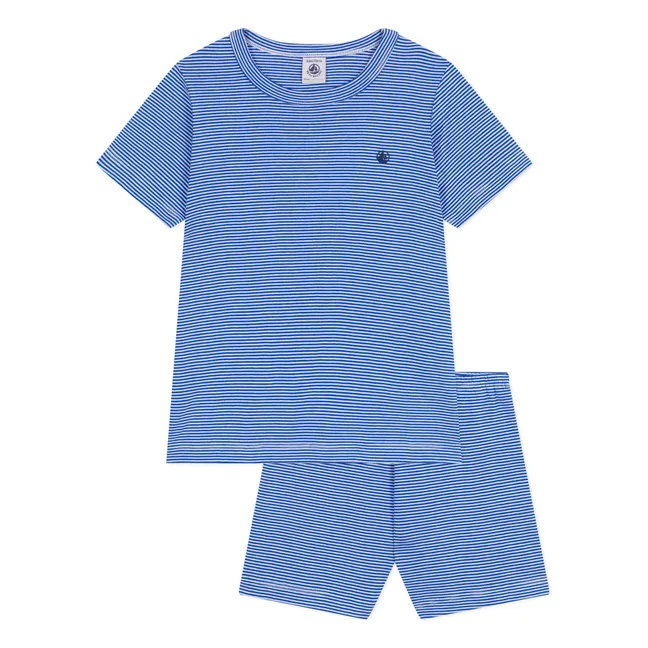Pyjashort Bronce Algodón orgánico | Azul