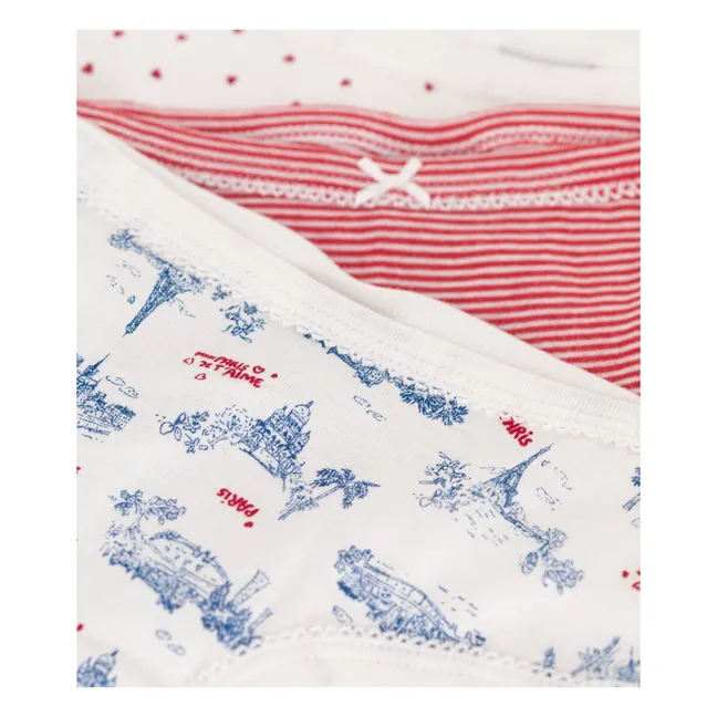 Set di 3 slip a vita alta in cotone biologico | Rosa