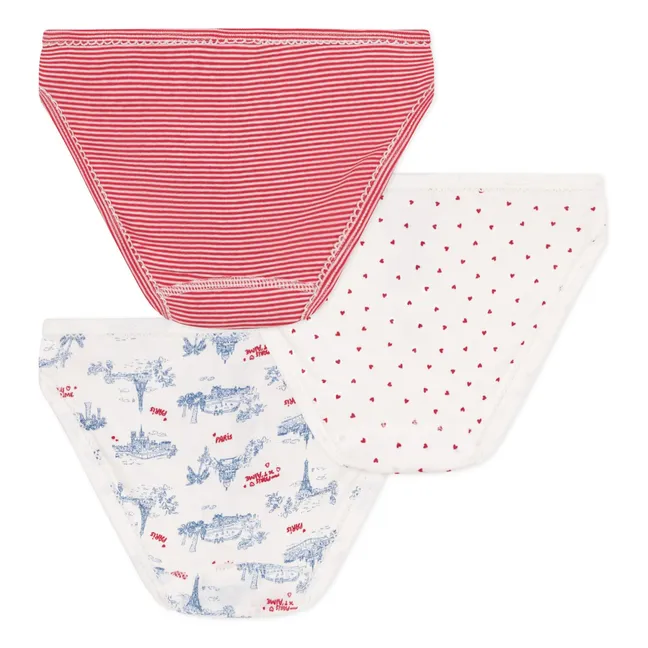 Set of 3 Parislove Mini Organic Cotton Panties | Ecru