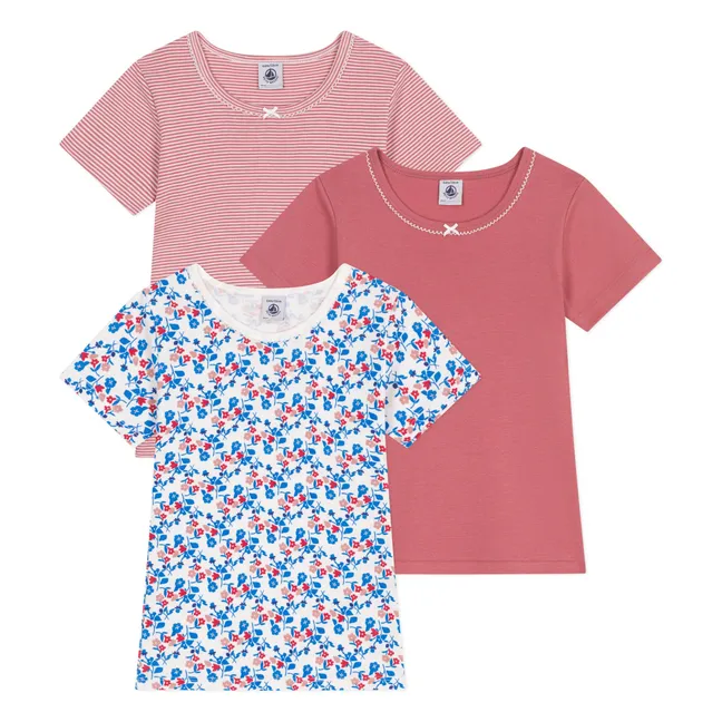Lot 3 T-Shirts Minibloom Coton Bio | Rose
