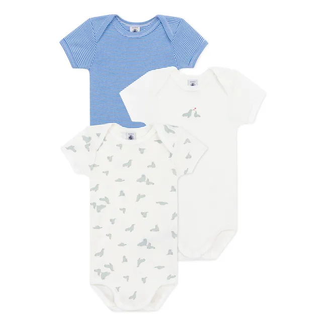 Lot 3 Bodies Babyslide Coton Bio | Bleu