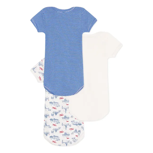 Set di 3 Bodies Paris Lovely in cotone biologico | Blu