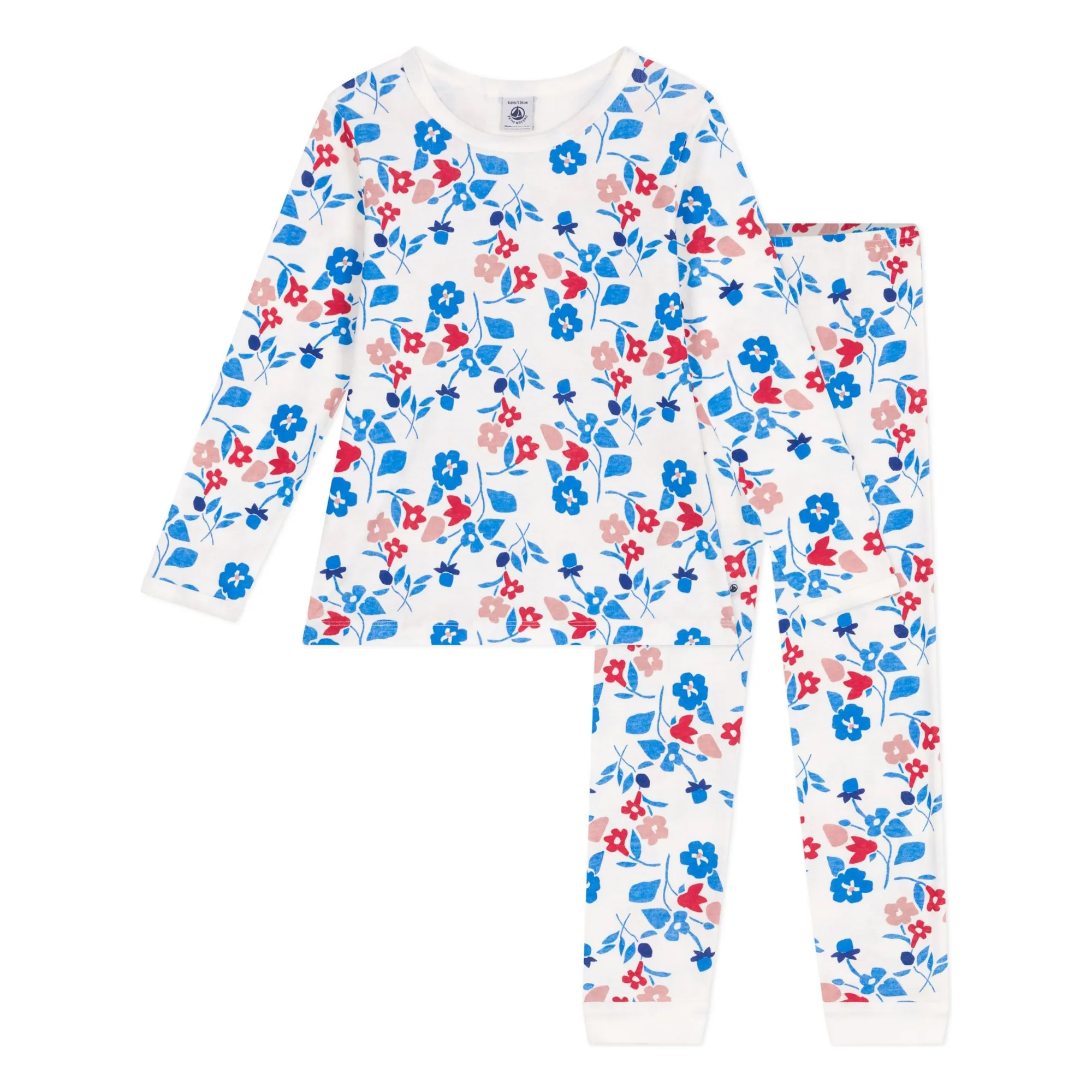Petit Bateau Girls White Bresilou Organic Cotton Pyjamas