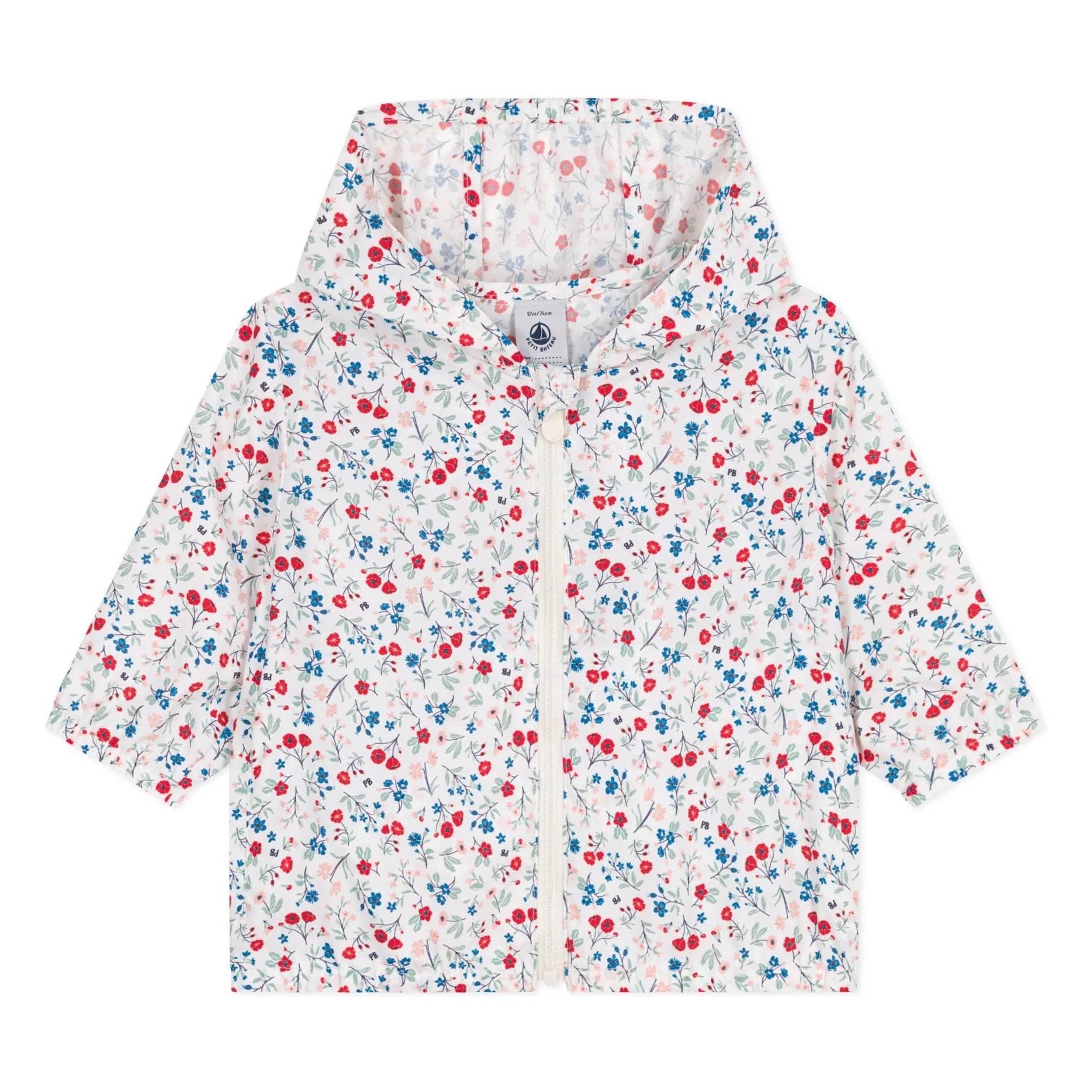 Petit Bateau Girls White Barcella Recycled Fiber Jacket