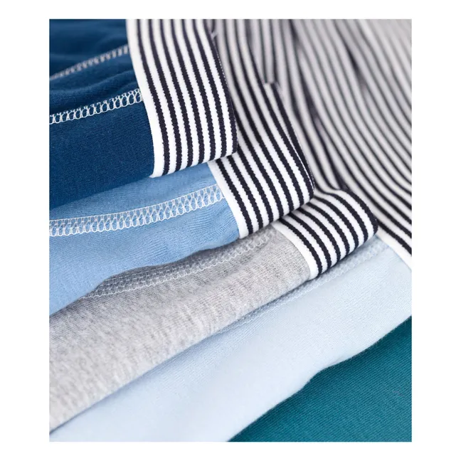 Lot 5 Boxers Coton Bio | Bleu