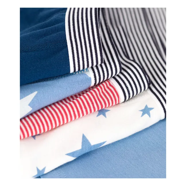 Confezione da 5 boxer in cotone biologico Flash | Blu