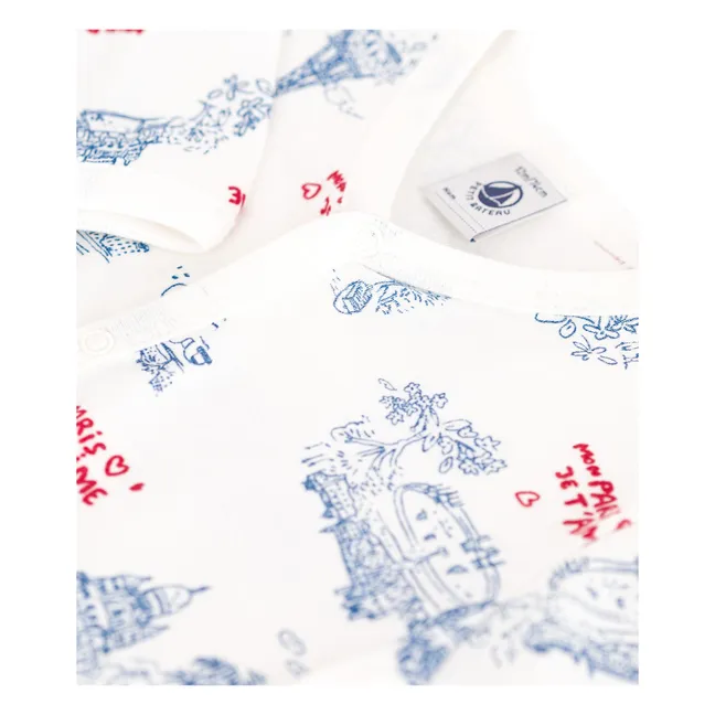 Pijama Baris de algodón ecológico | Blanco