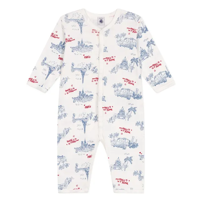 Pijama Baris de algodón ecológico | Blanco