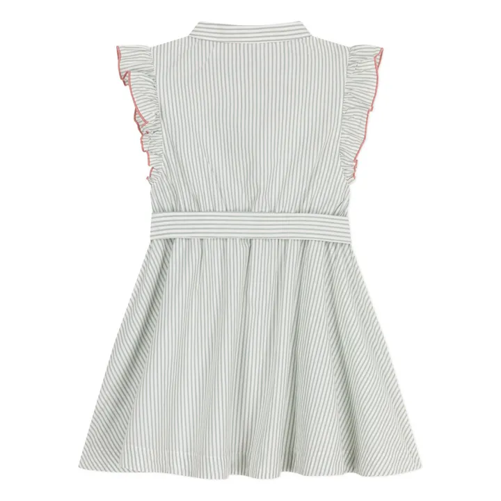 Vestido de popelina de algodón ecológico Blotilde | Blanco- Imagen del producto n°1