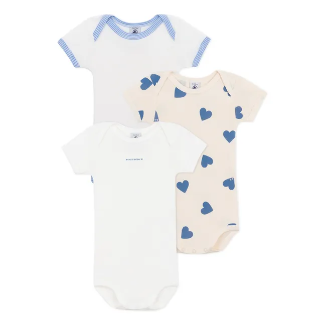 3er-Pack Bodies Herz Bio-Baumwolle | Beige