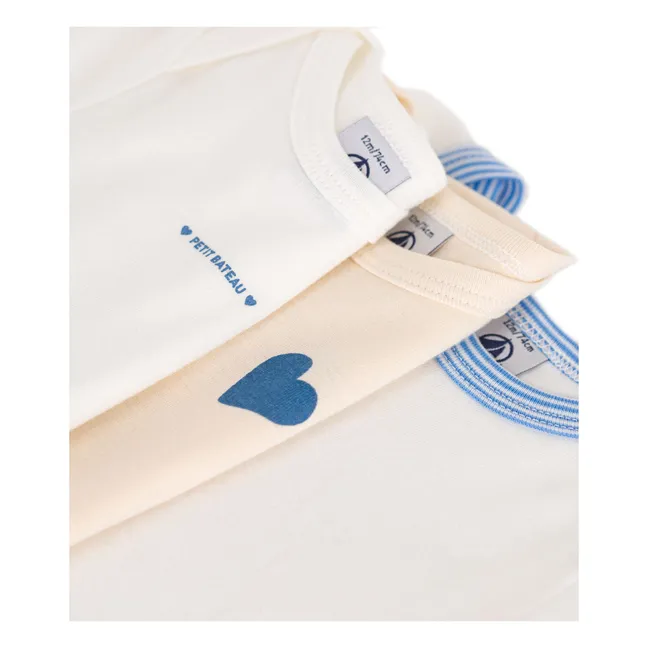 3er-Pack Bodies Herz Bio-Baumwolle | Beige