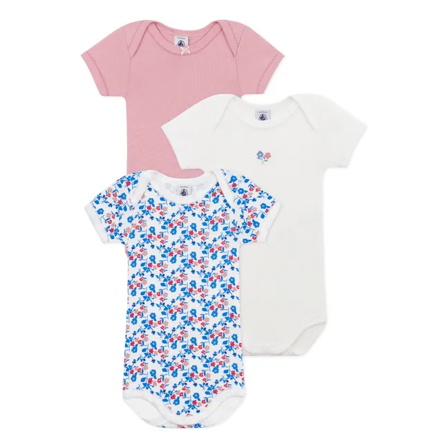 3er-Pack Minibloom Bodies aus Bio-Baumwolle | Rosa