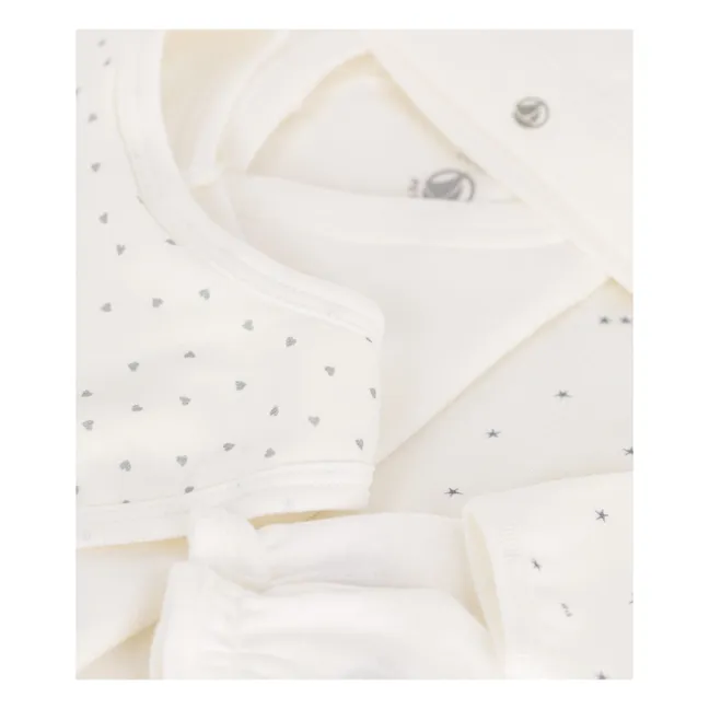 Valise de Maternité Cœurs Coton Bio | Ecru