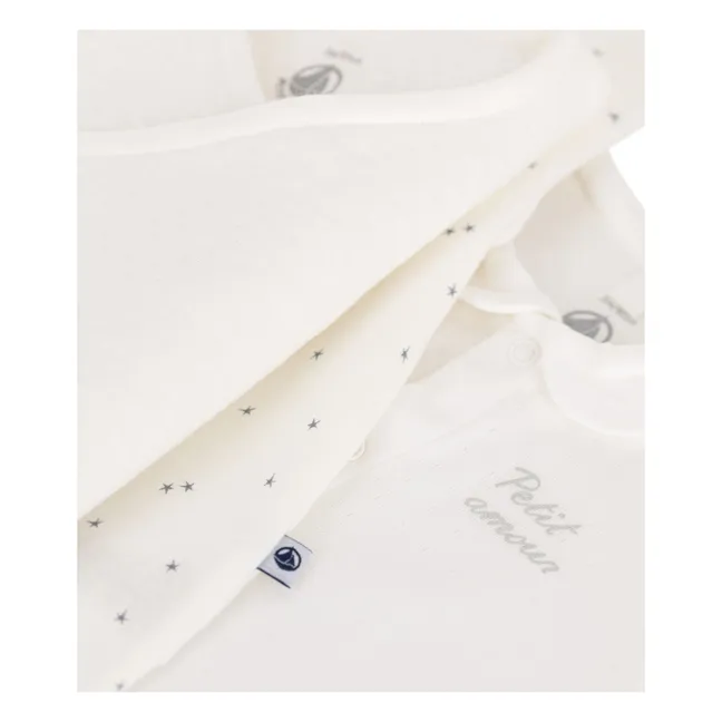 Valise de Maternité Cœurs Coton Bio | Ecru