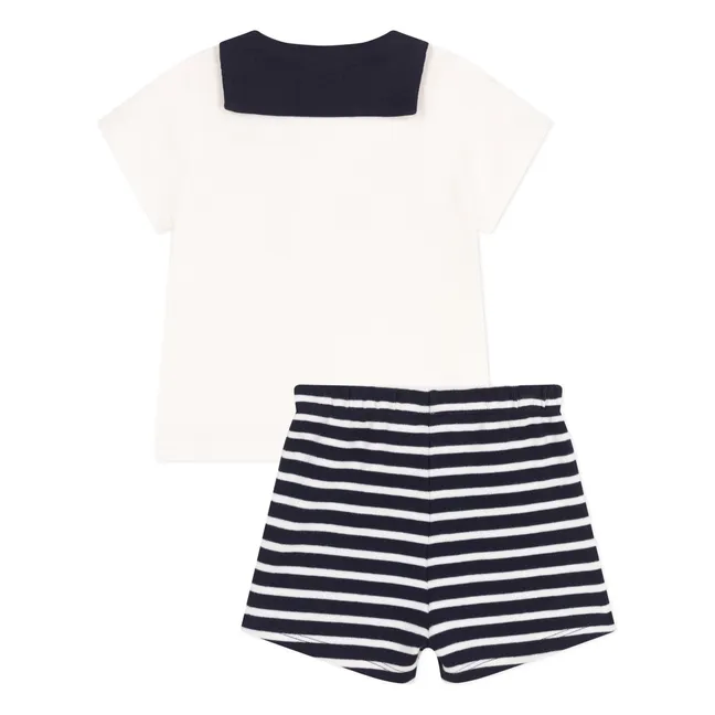 Barbet Organic Cotton T-Shirt and Short Set | Navy blue