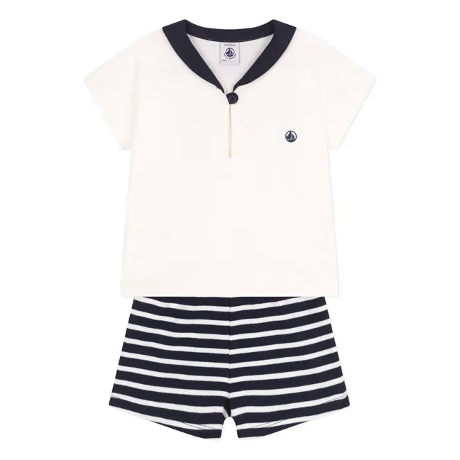 Barbet Organic Cotton T-Shirt and Short Set | Navy blue