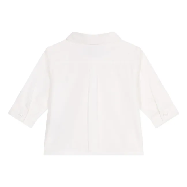 Camicia da battesimo in cotone biologico | Bianco