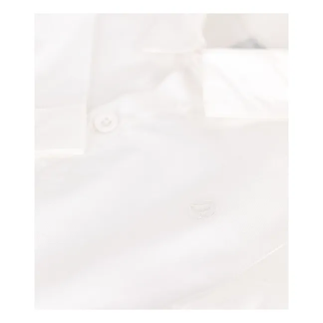 Camicia da battesimo in cotone biologico | Bianco